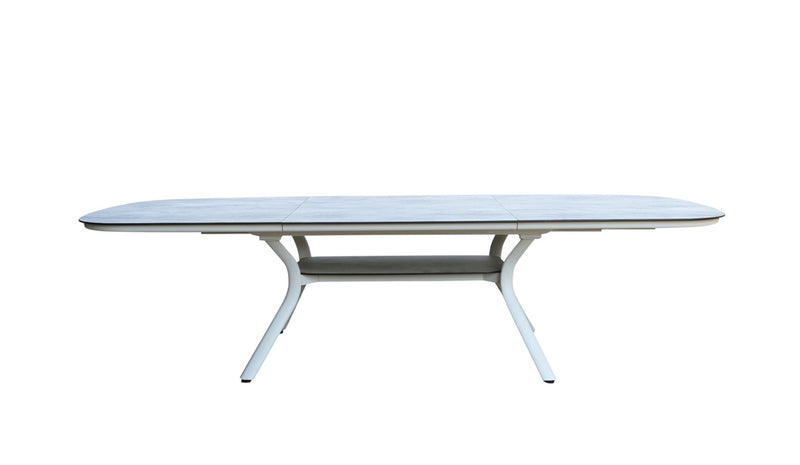 Les Jardins Sagamore Table extensible 200/300x120cm Piètement Blanc 