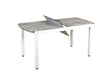 Les Jardins Ticao Table à rallonge 145-185 x 75cm Structure Blanc / Plateau HPL décor Béton ciré 