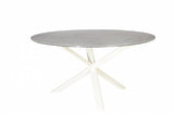 Luiz Pato Table repas Ø150cm plateau céramique 12mm Prisma Grigio 12mm 