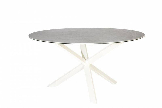 Luiz Pato Table repas Ø150cm plateau céramique 12mm Prisma Grigio 12mm 