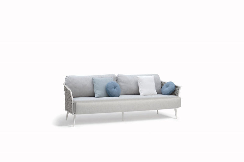 Manutti Cascade Canapé 3-Seater, coussins en sus White AF08 - Rope silver 45mm 3R02 