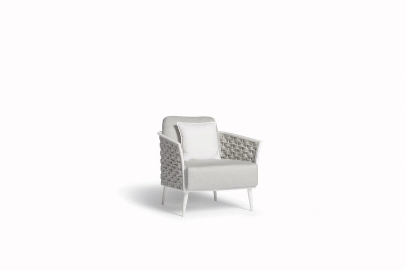 Manutti Cascade Fauteuil club 1-Seater, coussins en sus White AF08 - Rope silver 45mm 3R02 