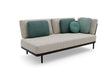 Manutti Flex Left Corner Double Seat, coussins en sus Black AF07 - Teak nero (HFTN) 