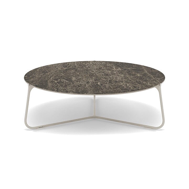 Manutti Mood Coffee table - Table basse ronde Ø 100cm h:33cm Plateau Céramique ou HPL Flint SF13 Ceramic Emperador 12mm 5K69 