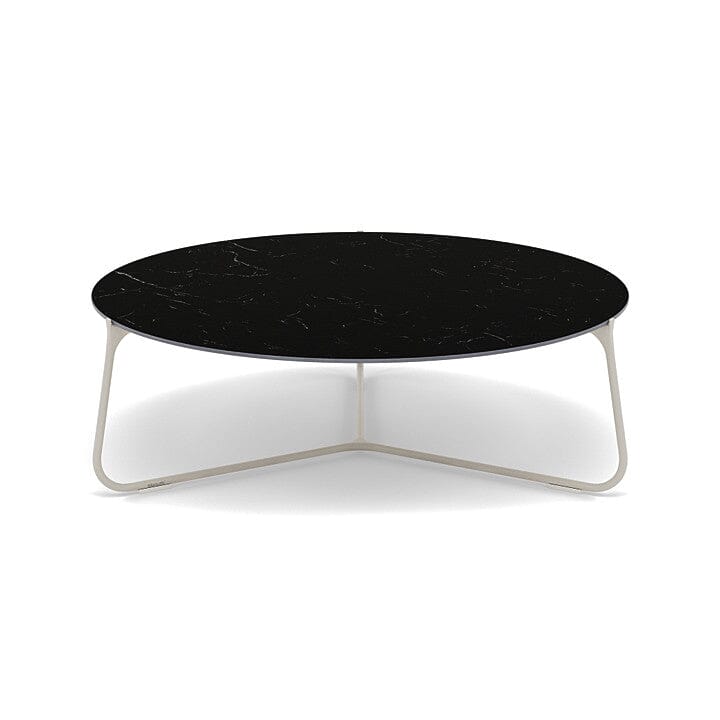 Manutti Mood Coffee table - Table basse ronde Ø 100cm h:33cm Plateau Céramique ou HPL Flint SF13 Ceramic Marble Black 12mm 5K59 