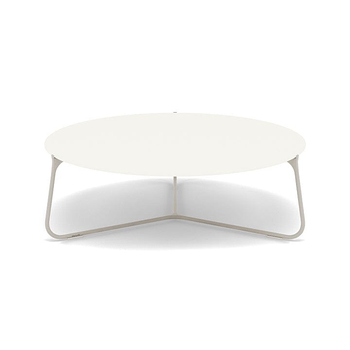 Manutti Mood Coffee table - Table basse ronde Ø 100cm h:33cm Plateau Céramique ou HPL Flint SF13 Ceramic White 6mm 6K60 