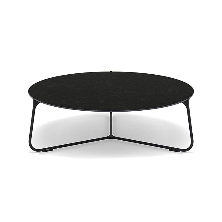 Manutti Mood Coffee table - Table basse ronde Ø 100cm h:33cm Plateau Céramique ou HPL Lava SF10 Ceramic Basalt Black 12mm 5K67 