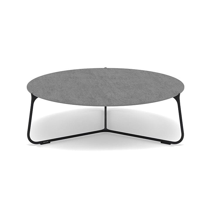 Manutti Mood Coffee table - Table basse ronde Ø 100cm h:33cm Plateau Céramique ou HPL Lava SF10 Ceramic Basalt Grey 6mm 6K70 