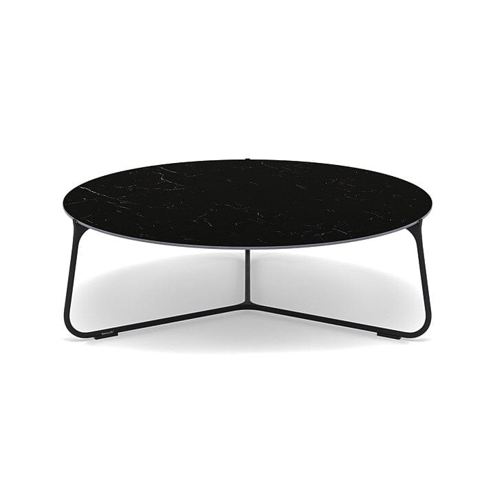 Manutti Mood Coffee table - Table basse ronde Ø 100cm h:33cm Plateau Céramique ou HPL Lava SF10 Ceramic Marble Black 12mm 5K59 