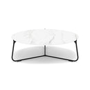Manutti Mood Coffee table - Table basse ronde Ø 100cm h:33cm Plateau Céramique ou HPL Lava SF10 Ceramic Marble White 12mm 5K58 