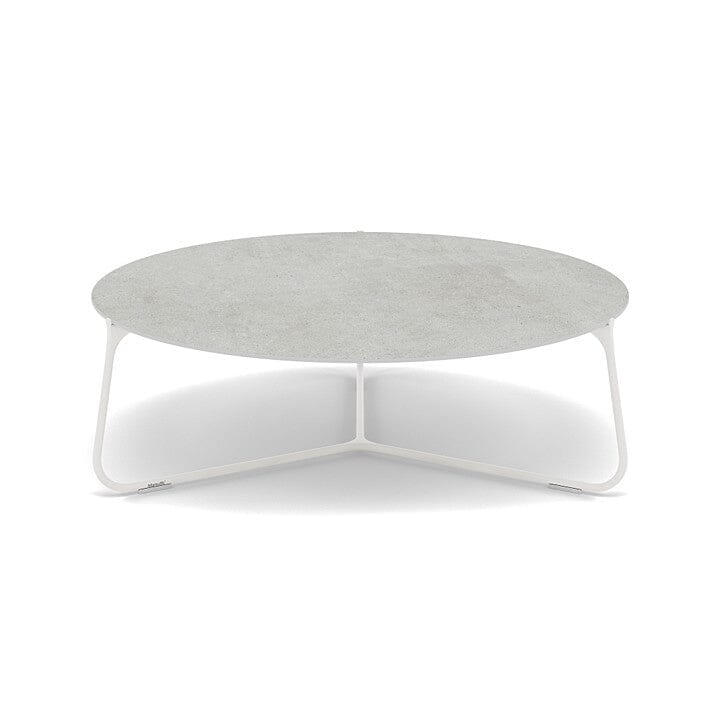 Manutti Mood Coffee table - Table basse ronde Ø 100cm h:33cm Plateau Céramique ou HPL White SF08 Ceramic Concrete 12mm 5K68 