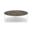 Manutti Mood Coffee table - Table basse ronde Ø 100cm h:33cm Plateau Céramique ou HPL White SF08 Ceramic Emperador 12mm 5K69 