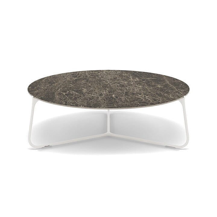 Manutti Mood Coffee table - Table basse ronde Ø 100cm h:33cm Plateau Céramique ou HPL White SF08 Ceramic Emperador 12mm 5K69 