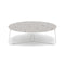 Manutti Mood Coffee table - Table basse ronde Ø 100cm h:33cm Plateau Céramique ou HPL White SF08 Ceramic Fossil 12mm 5K53 
