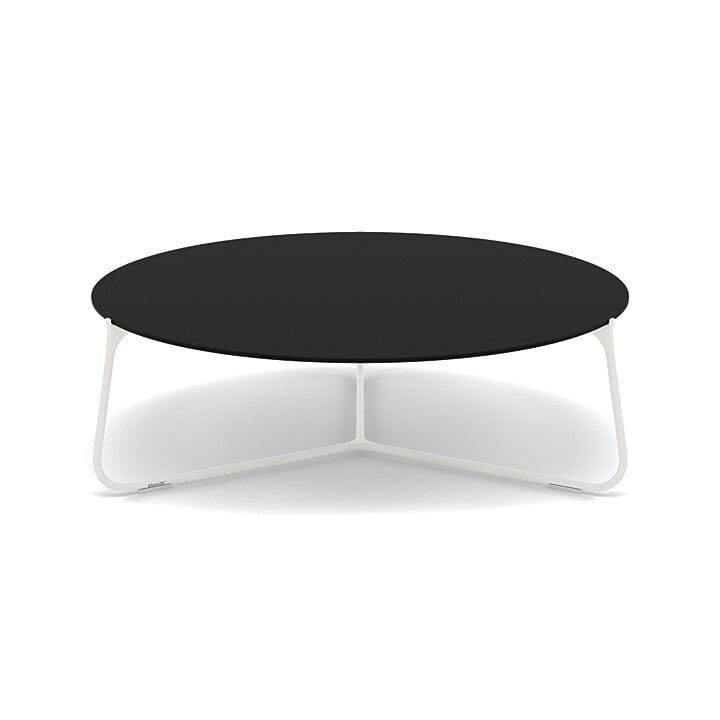 Manutti Mood Coffee table - Table basse ronde Ø 100cm h:33cm Plateau Céramique ou HPL White SF08 Trespa Black 2T92 