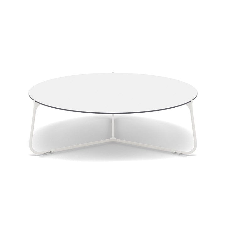 Manutti Mood Coffee table - Table basse ronde Ø 100cm h:33cm Plateau Céramique ou HPL White SF08 Trespa White 2T90 