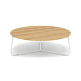 Manutti Mood Coffee table - Table basse ronde Ø 100cm h:33cm Plateau Teck White SF08 Teak Brushed 2H36 