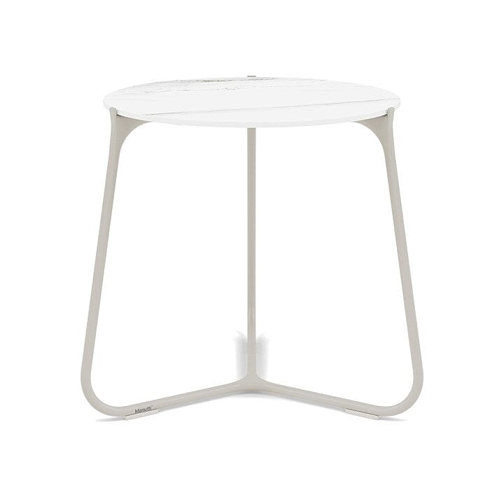 Manutti Mood Coffee table - Table basse ronde Ø 42cm h:45cm Plateau Céramique ou HPL Flint SF13 Ceramic Marble White 12mm 5K58 