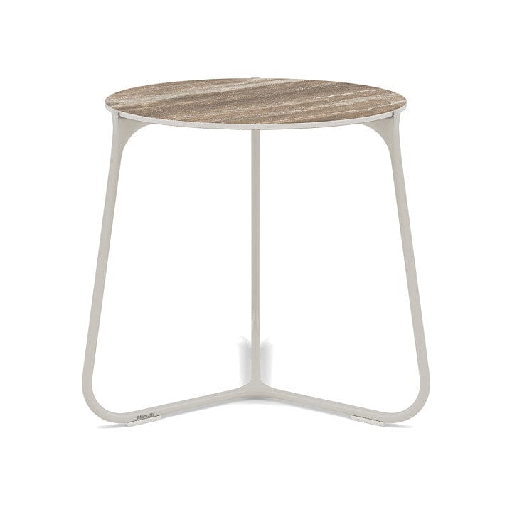 Manutti Mood Coffee table - Table basse ronde Ø 42cm h:45cm Plateau Céramique ou HPL Flint SF13 Ceramic Travertin 12mm 5K54 