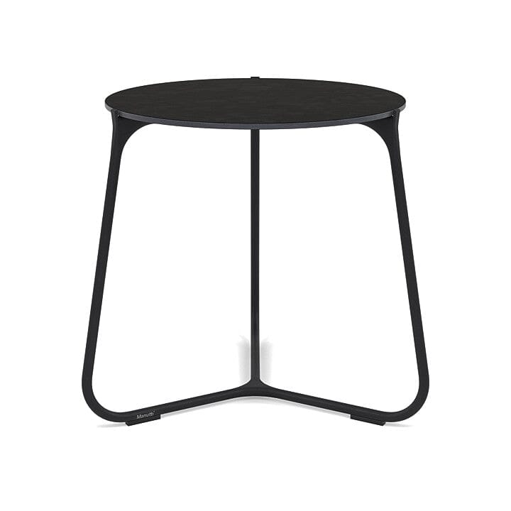 Manutti Mood Coffee table - Table basse ronde Ø 42cm h:45cm Plateau Céramique ou HPL Lava SF10 Ceramic Basalt Black 12mm 5K67 