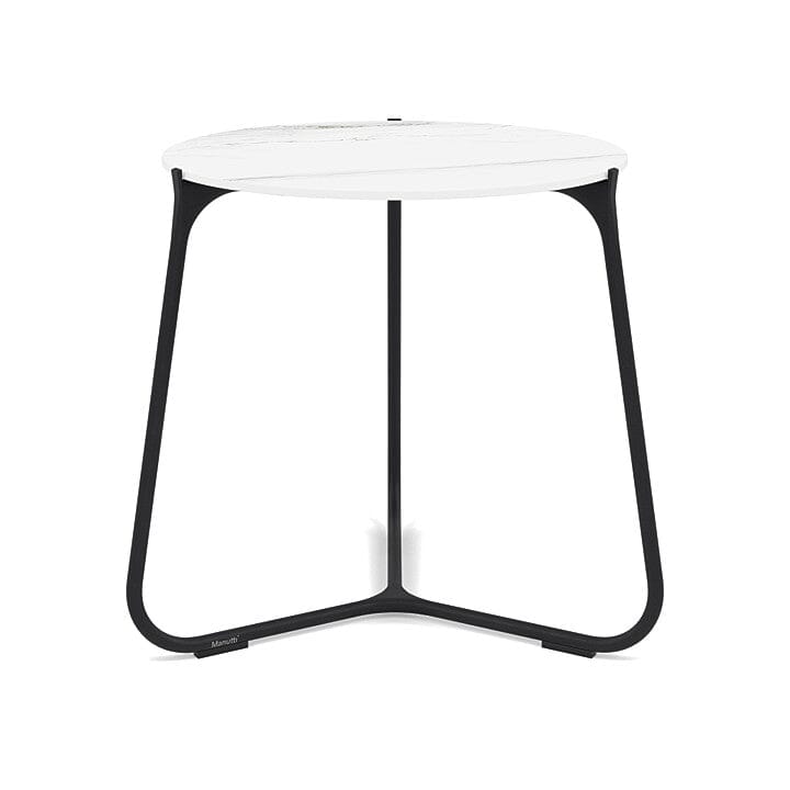 Manutti Mood Coffee table - Table basse ronde Ø 42cm h:45cm Plateau Céramique ou HPL Lava SF10 Ceramic Marble White 12mm 5K58 
