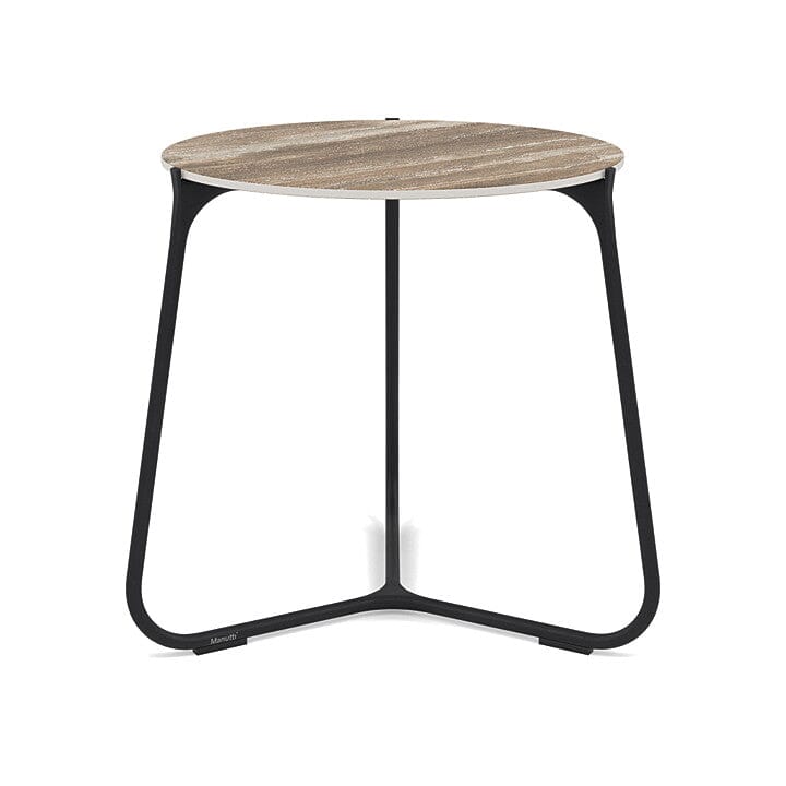 Manutti Mood Coffee table - Table basse ronde Ø 42cm h:45cm Plateau Céramique ou HPL Lava SF10 Ceramic Travertin 12mm 5K54 
