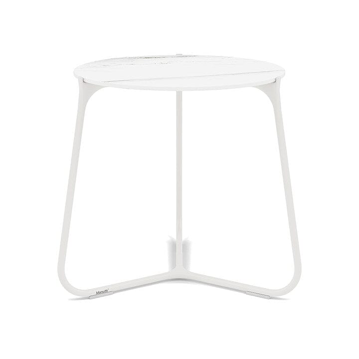 Manutti Mood Coffee table - Table basse ronde Ø 42cm h:45cm Plateau Céramique ou HPL White SF08 Ceramic Marble White 12mm 5K58 