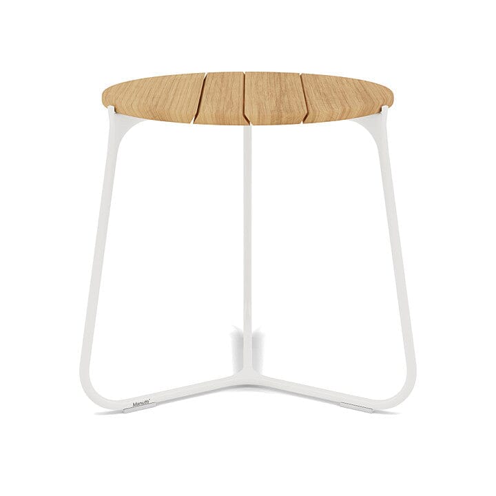 Manutti Mood Coffee table - Table basse ronde Ø 42cm h:45cm Plateau Teck White SF08 Teak Brushed 2H36 