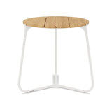 Manutti Mood Coffee table - Table basse ronde Ø 42cm h:45cm Plateau Teck White SF08 Teak Brushed 2H36 