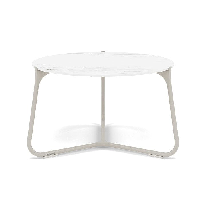 Manutti Mood Coffee table - Table basse ronde Ø 60cm h:38cm Plateau Céramique ou HPL Flint SF13 Ceramic Marble White 12mm 5K58 
