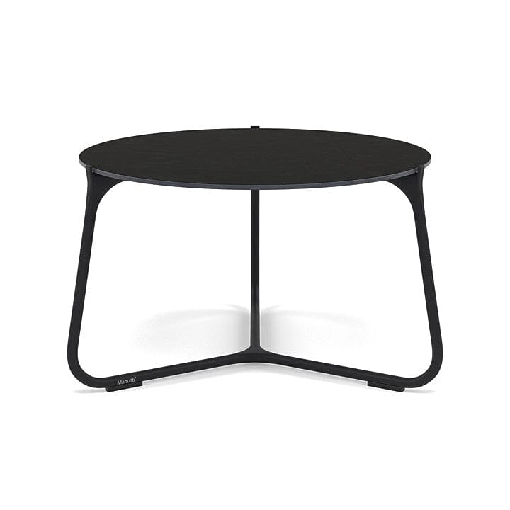 Manutti Mood Coffee table - Table basse ronde Ø 60cm h:38cm Plateau Céramique ou HPL Lava SF10 Ceramic Basalt Black 12mm 5K67 