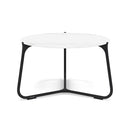Manutti Mood Coffee table - Table basse ronde Ø 60cm h:38cm Plateau Céramique ou HPL Lava SF10 Ceramic Marble White 12mm 5K58 