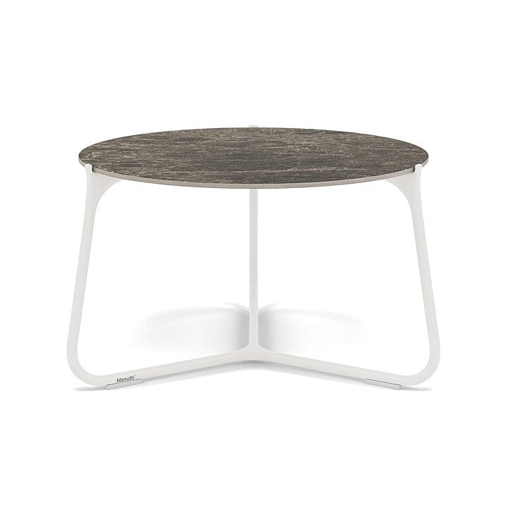 Manutti Mood Coffee table - Table basse ronde Ø 60cm h:38cm Plateau Céramique ou HPL White SF08 Ceramic Emperador 12mm 5K69 