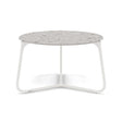 Manutti Mood Coffee table - Table basse ronde Ø 60cm h:38cm Plateau Céramique ou HPL White SF08 Ceramic Fossil 12mm 5K53 