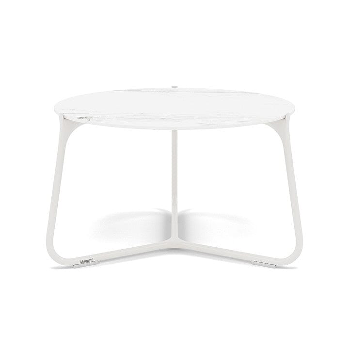 Manutti Mood Coffee table - Table basse ronde Ø 60cm h:38cm Plateau Céramique ou HPL White SF08 Ceramic Marble White 12mm 5K58 