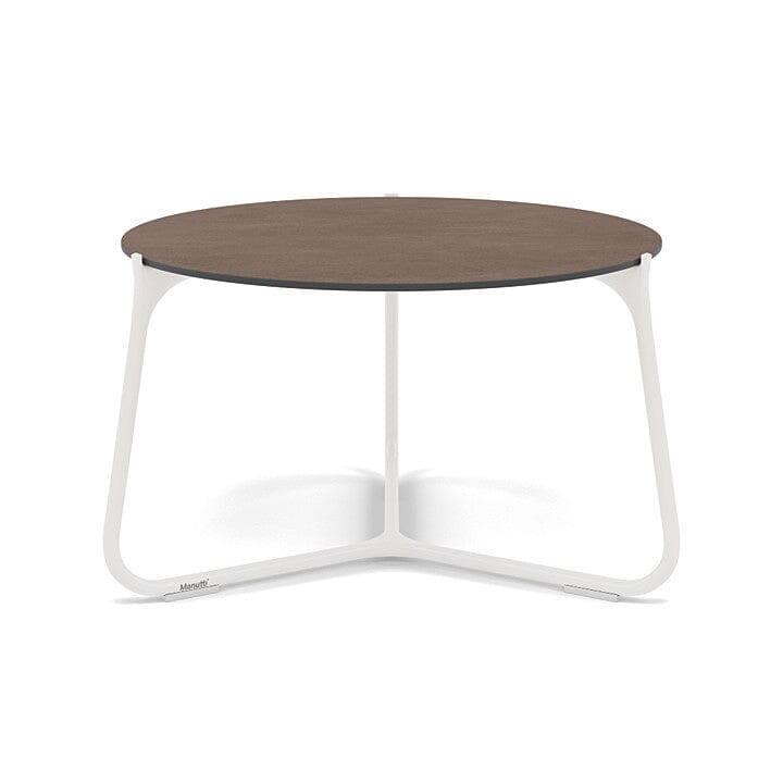 Manutti Mood Coffee table - Table basse ronde Ø 60cm h:38cm Plateau Céramique ou HPL White SF08 Ceramic Quartz 6mm 6K64 