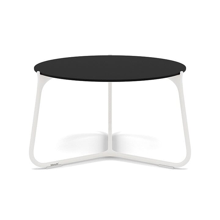 Manutti Mood Coffee table - Table basse ronde Ø 60cm h:38cm Plateau Céramique ou HPL White SF08 Trespa Black 2T92 