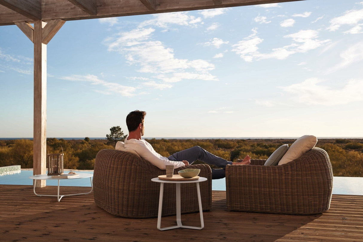 Manutti Mood Coffee table - Table basse ronde Ø 60cm h:38cm Plateau Teck 