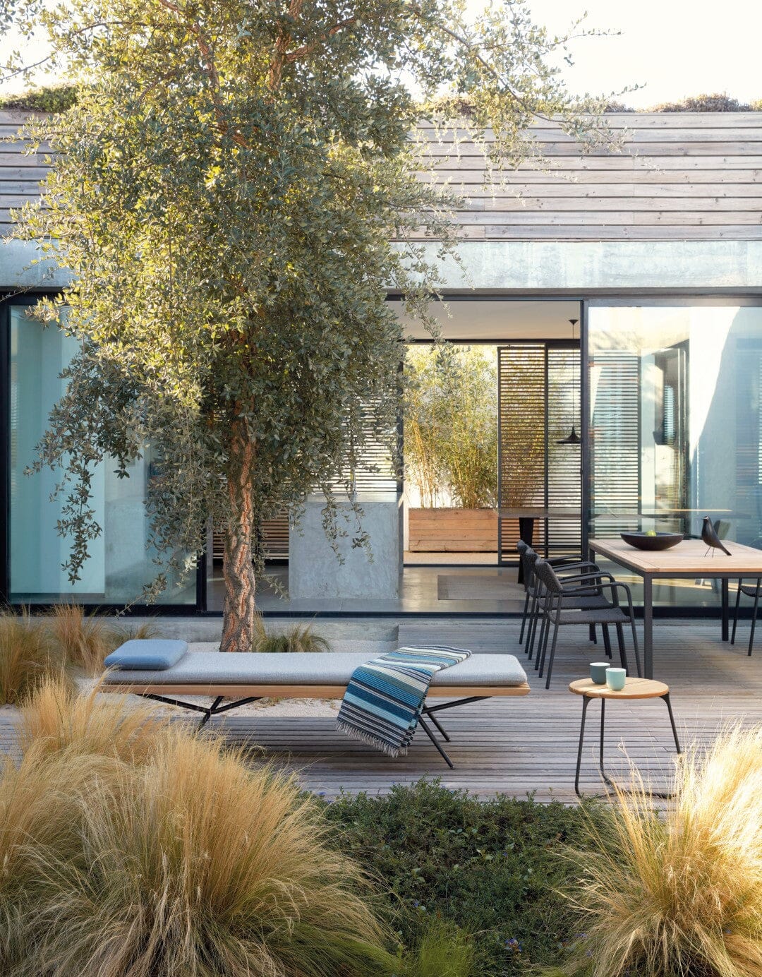 Manutti Mood Coffee table - Table basse ronde Ø 60cm h:38cm Plateau Teck 