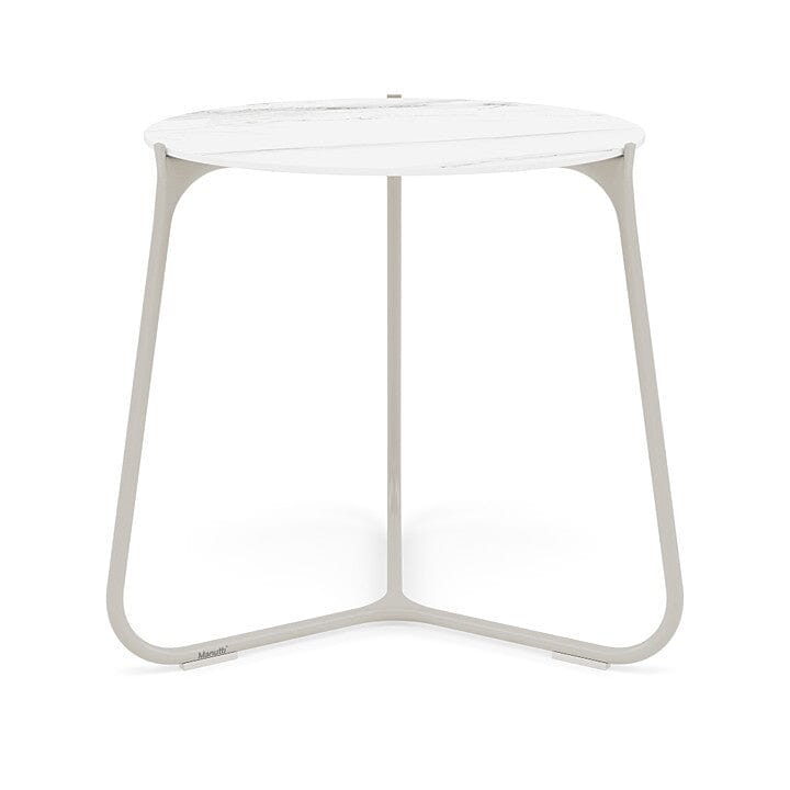 Manutti Mood Coffee table - Table basse ronde Ø 60cm h:56cm Plateau Céramique ou HPL Flint SF13 Ceramic Marble White 12mm 5K58 