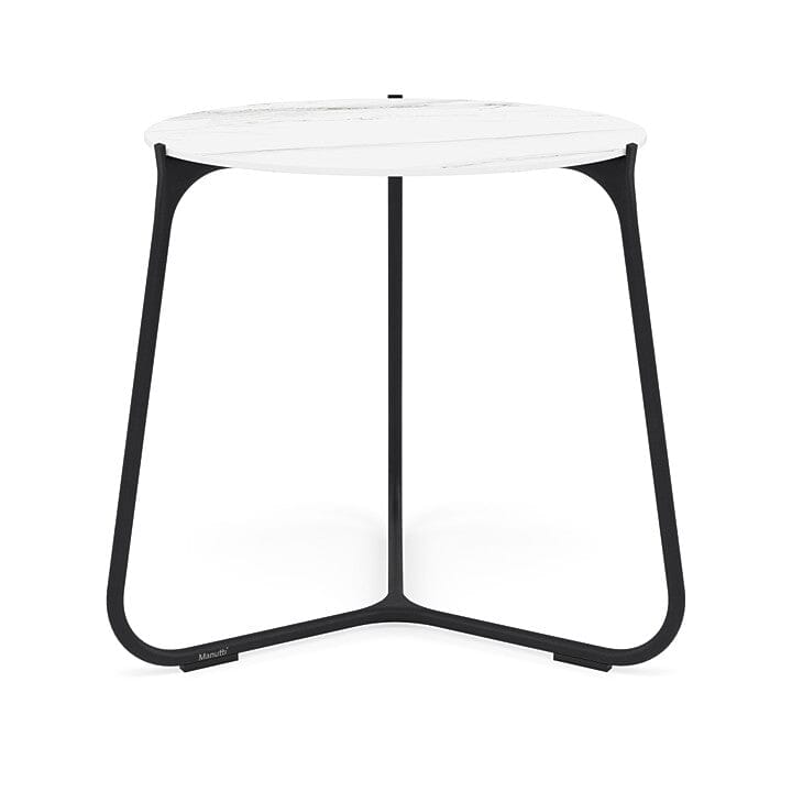 Manutti Mood Coffee table - Table basse ronde Ø 60cm h:56cm Plateau Céramique ou HPL Lava SF10 Ceramic Marble White 12mm 5K58 