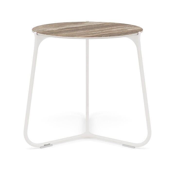 Manutti Mood Coffee table - Table basse ronde Ø 60cm h:56cm Plateau Céramique ou HPL White SF08 Ceramic Travertin 12mm 5K54 