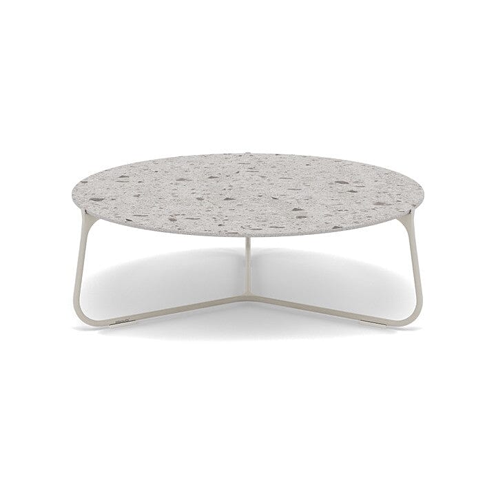 Manutti Mood Coffee table - Table basse ronde Ø 80cm h:28cm Plateau Céramique ou HPL Flint SF13 Ceramic Fossil 12mm 5K53 