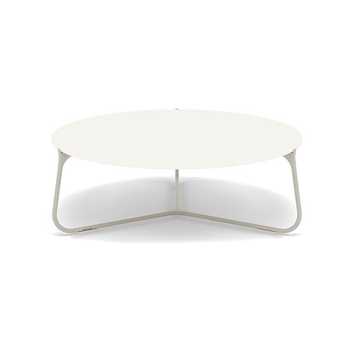 Manutti Mood Coffee table - Table basse ronde Ø 80cm h:28cm Plateau Céramique ou HPL Flint SF13 Ceramic White 6mm 6K60 