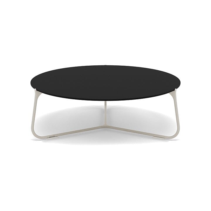 Manutti Mood Coffee table - Table basse ronde Ø 80cm h:28cm Plateau Céramique ou HPL Flint SF13 Trespa Black 2T92 