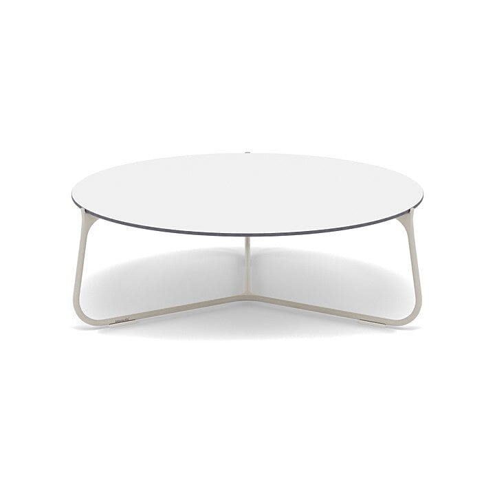 Manutti Mood Coffee table - Table basse ronde Ø 80cm h:28cm Plateau Céramique ou HPL Flint SF13 Trespa White 2T90 