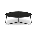 Manutti Mood Coffee table - Table basse ronde Ø 80cm h:28cm Plateau Céramique ou HPL Lava SF10 Ceramic Basalt Black 12mm 5K67 