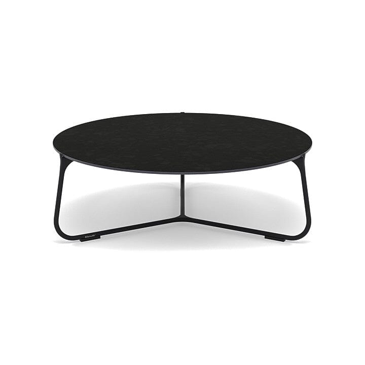 Manutti Mood Coffee table - Table basse ronde Ø 80cm h:28cm Plateau Céramique ou HPL Lava SF10 Ceramic Basalt Black 12mm 5K67 