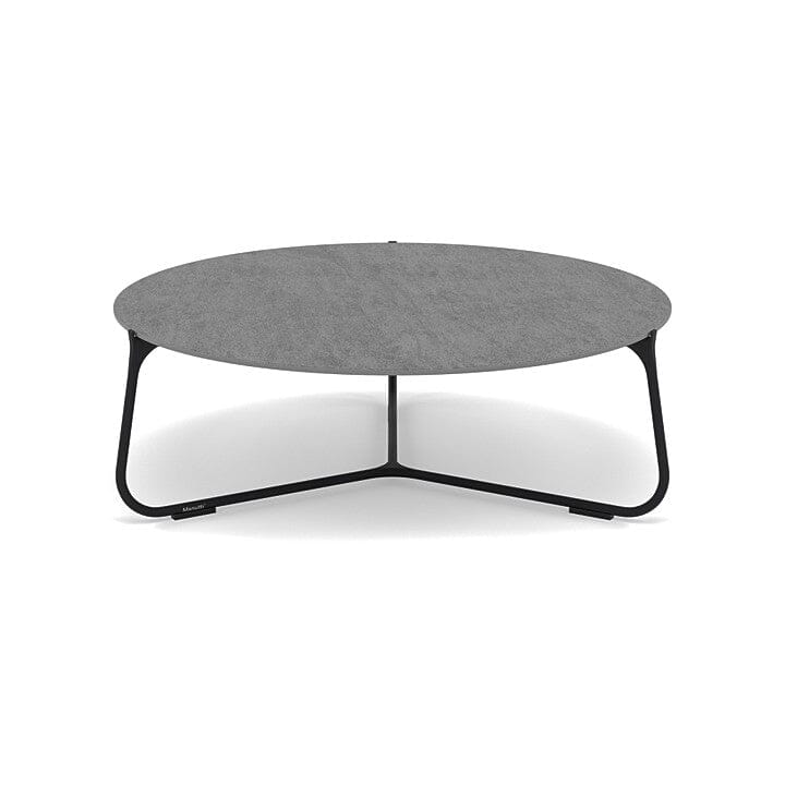 Manutti Mood Coffee table - Table basse ronde Ø 80cm h:28cm Plateau Céramique ou HPL Lava SF10 Ceramic Basalt Grey 6mm 6K70 