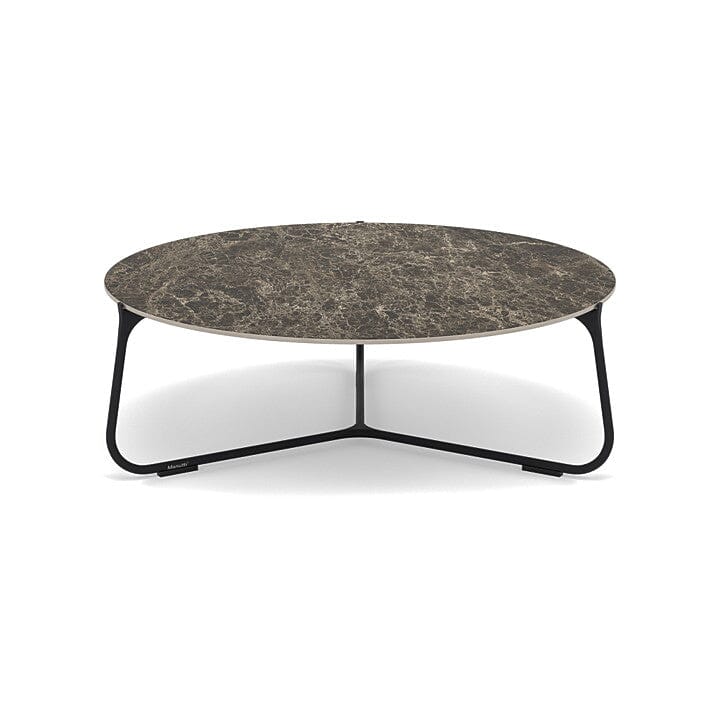 Manutti Mood Coffee table - Table basse ronde Ø 80cm h:28cm Plateau Céramique ou HPL Lava SF10 Ceramic Emperador 12mm 5K69 